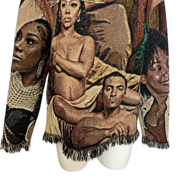 Kaiface The Brand Tapestry Hoodie Sweatshirt Pullover M Streetwear Urban Fringe - Picture 9 of 14